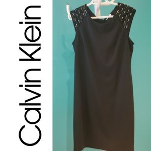 Calvin Klein Little Black Dress w/ Beaded Embelisment Size M